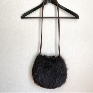 VTG Black Faux Fur Handbag